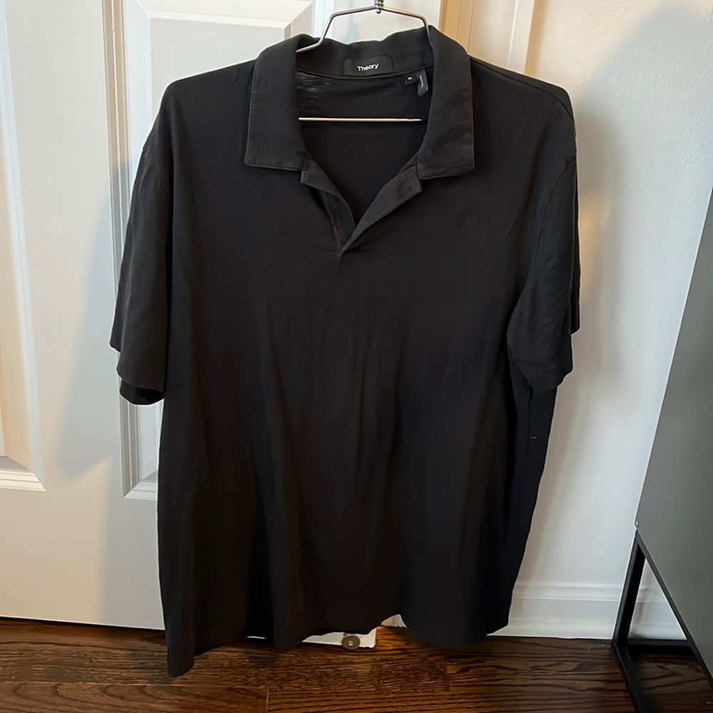 Mens black theory polo